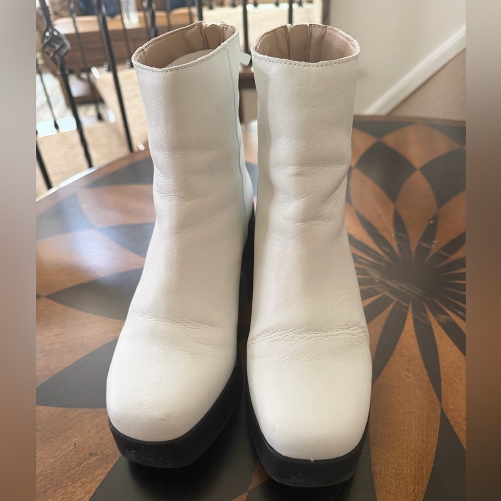 INTENTIONALLY BLANK White Platform Boots